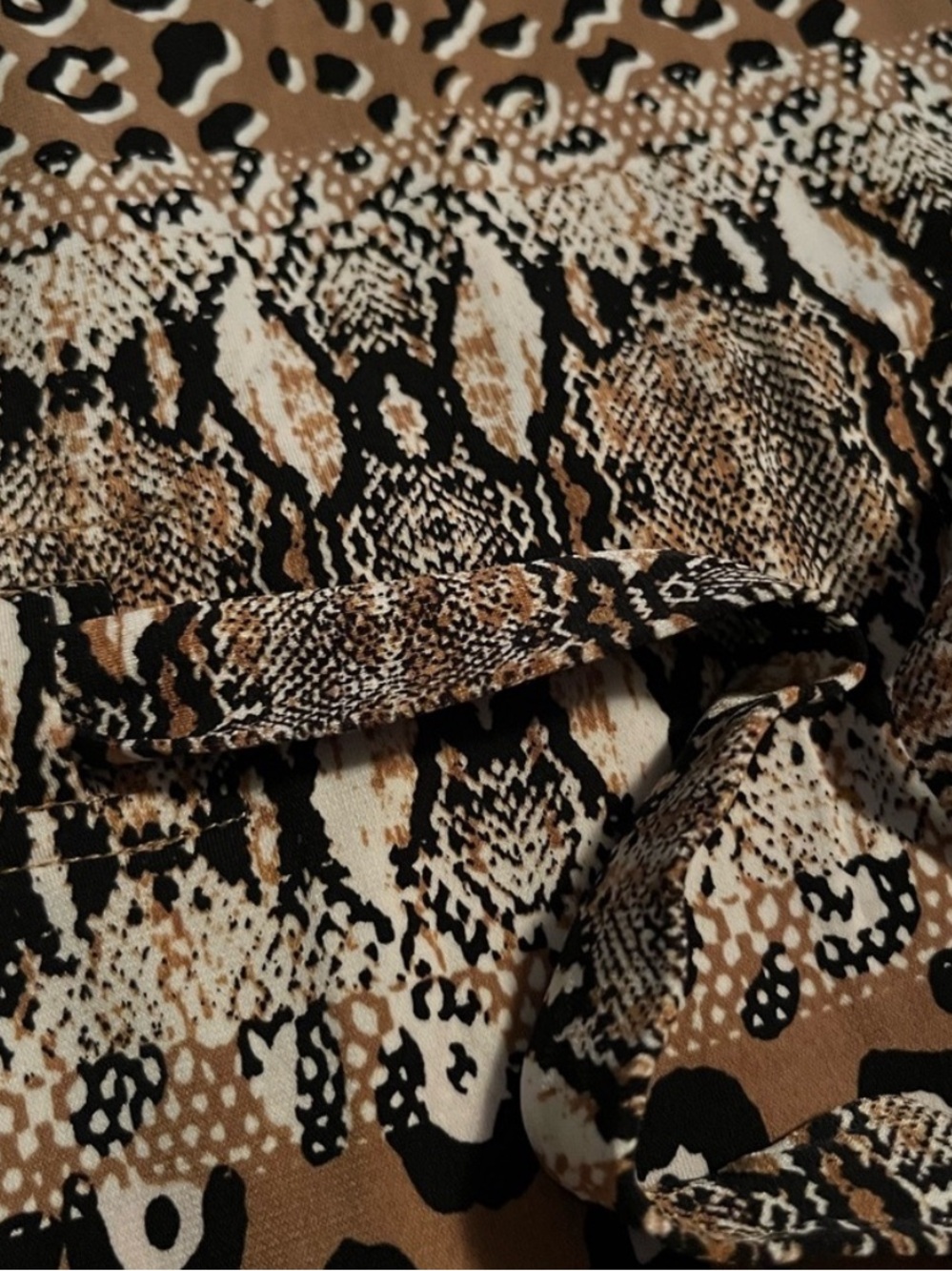 Rafaella Mixed Animal Print Maxi Smocked Waist Belt Tall L - Picture 9 of 15